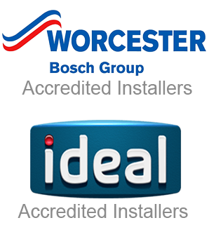 Worcester Bosch and Ideal accredited installer logos